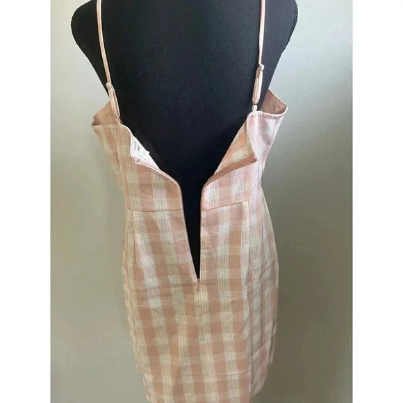 BP WOMENS SIZE L PINK WHITE SLEEVELESS ZIP BACK MIDI SUNDRESS - Picture 5 of 7